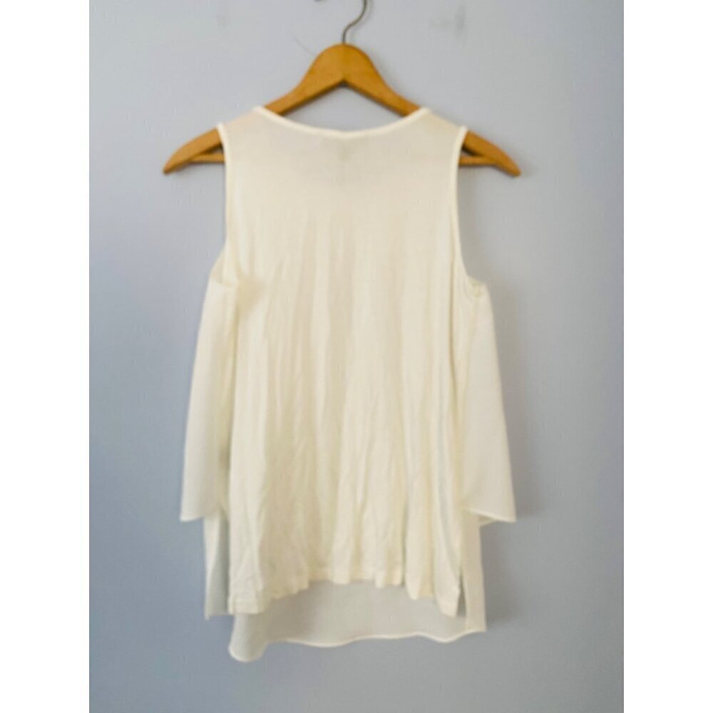 New with Tag DG2 Two-Layer Sleeveless Tank Top Womens XS White Flowy Tank - Picture 2 of 6
